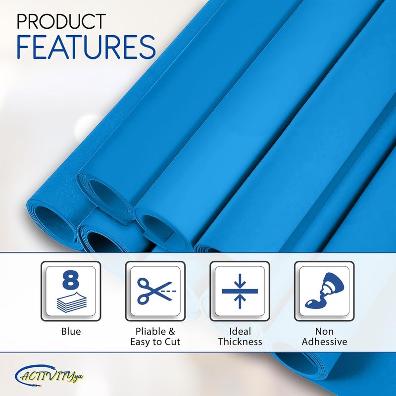 ACTIVITYYA Blue EVA Foam Sheets, 6 x 9 Inch, 2mm Thick – Foam Paper for DIY Arts and Crafts, School Projects, and More – 8 Pack - Image 4